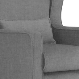 Poltrona C/ Puff Balanço Amamentação Aurora Linho Cinza - Lm Decor - 5