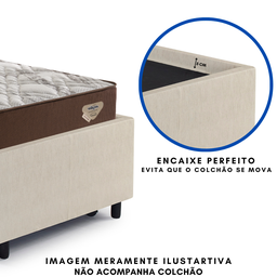 Bicama Box para Dois Colchões Solteiro 88x188 Corino Linho - 8
