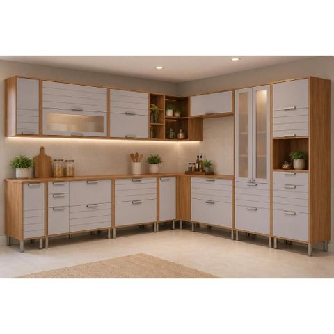 Cozinha Completa 12 Peças Eloise C591 Cinamomo/Off White MGM
