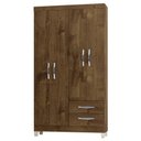 Ver imagem 2 de Guarda Roupa Solteiro Módena 4 Portas e Cômoda Cannes 5 Gavetas Malbec – Incorplac