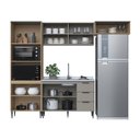 Ver imagem 7 de Cozinha Completa Modulada 4 Peças com Torre Quente e Porta de Vidro Lavínia Marrom/Imperial/Fumê