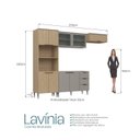 Ver mais imagens de Cozinha Completa Modulada 4 Peças com Torre Quente e Porta de Vidro Lavínia Marrom/Imperial/Fumê