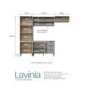 Ver imagem 4 de Cozinha Completa Modulada 4 Peças com Torre Quente e Porta de Vidro Lavínia Marrom/Imperial/Fumê
