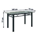 Ver imagem 3 de Conjunto Sala de Jantar Mesa Tampo Granito 1,40m com 6 Cadeiras Diana Preto / Cedro Artefamol