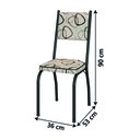 Ver imagem 4 de Conjunto Sala de Jantar Mesa Tampo Granito 1,40m com 6 Cadeiras Diana Preto / Cedro Artefamol