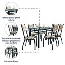 Ver imagem 5 de Conjunto Sala de Jantar Mesa Tampo Granito 1,40m com 6 Cadeiras Diana Preto / Cedro Artefamol