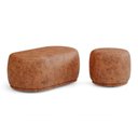 Ver imagem 1 de Conjunto 02 Puffs Decorativos Orgânicos Molly Couríssimo Caramelo - Desk Design Cor Caramelo