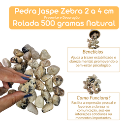Pedra Jaspe Zebra 2 a 4 Cm Rolada 500 Gramas Natural - 4