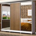 Ver imagem 1 de Guarda Roupa Casal 100% Mdf Madesa Zurique 3 Portas de Correr com Espelhos com Pés