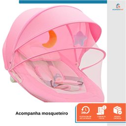 Cadeira de Balanço para Bebês Infantil Musical Mobile Automatica Baby Style Rosa - 3