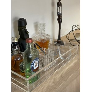 Bandeja De Acrílico 8mm Det Bisote + Cubo Bisotê Sem Tampa