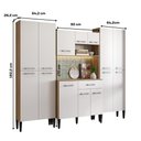 Ver mais imagens de Cozinha Compacta Arizona Vision 14 Portas 1 Gaveta MDF-MDP 220cm Carvalho com Branco