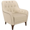 Ver imagem 2 de Kit 02 Poltronas Para Sala De Estar Com Tachas Base Fixa Blenda M03 Linho Bege - Lyam Decor
