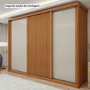 Ver imagem 6 de Guarda-Roupa Casal 3 Portas 6 Gavetas Flex MDF 274cm Ollie Yescasa Marrom Amêndoa Clean/Off White
