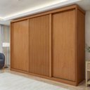 Ver imagem 1 de Guarda-Roupa Casal 3 Portas 6 Gavetas Flex MDF 274cm Ollie Yescasa Marrom Amêndoa Clean/Off White