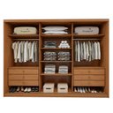 Ver imagem 7 de Guarda-Roupa Casal 3 Portas 6 Gavetas Flex MDF 274cm Ollie Yescasa Marrom Amêndoa Clean/Off White