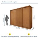 Ver imagem 5 de Guarda-Roupa Casal 3 Portas 6 Gavetas Flex MDF 274cm Ollie Yescasa Marrom Amêndoa Clean/Off White