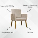 Ver mais imagens de Kit 12 Poltronas Decorativas Mari Pé Palito Castanho - Bege Suede