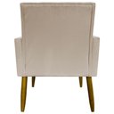 Ver imagem 2 de Kit 12 Poltronas Decorativas Mari Pé Palito Castanho - Bege Suede