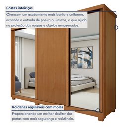 Guarda Roupa  Ollie 3 Portas 6 Prateleira 6 Gavetas 100% MDF com Pés  - 15