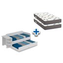 Ver imagem 1 de Colchão Solteiro D33 Ortobom (2un) + Sofá Cama c/ Auxiliar Branco