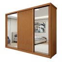 Ver imagem 3 de Guarda-Roupa Casal 3 Portas 6 Gavetas com Espelho MDF 274cm Ollie Yescasa Marrom Amêndoa Clean/Off White