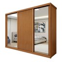 Ver imagem 3 de Guarda-Roupa Casal 3 Portas 6 Gavetas com Espelho MDF 274cm Ollie Marrom Amêndoa Clean/Off White