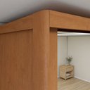 Ver mais imagens de Guarda-Roupa Casal 3 Portas 6 Gavetas com Espelho MDF 274cm Ollie Yescasa Marrom Amêndoa Clean/Off White