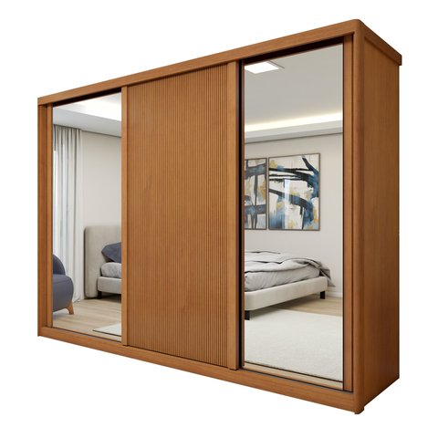 Guarda Roupa 3 Portas 6 Prateleiras 6 Gavetas 100% MDF Ollie Yescasa