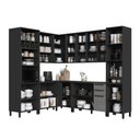 Ver imagem 5 de Cozinha Completa Modulada de Canto Mônaco 16 Portas 3 Gavetas MDF-MDP Chumbo-Titânio Fidelita Mó