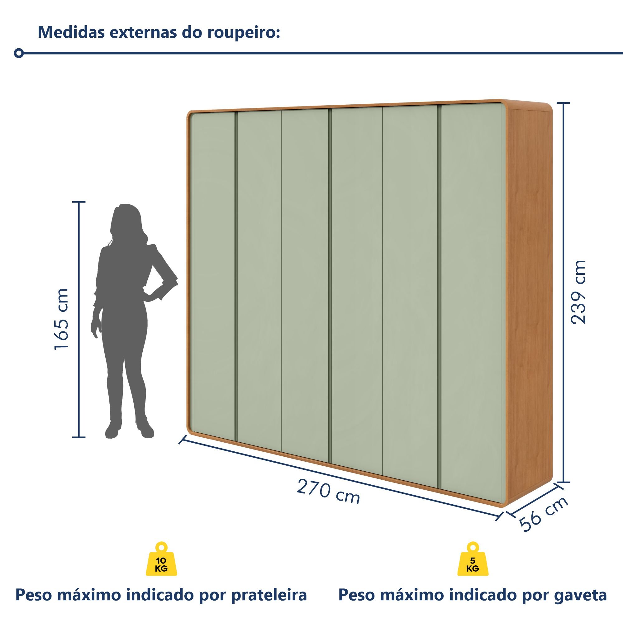 Guarda-roupa Casal Loop 6 Portas - 10