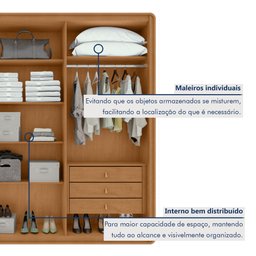Guarda-roupa Casal Loop 6 Portas 100% MDF - 7