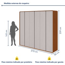 Guarda-roupa Casal Loop 6 Portas 100% MDF - 10