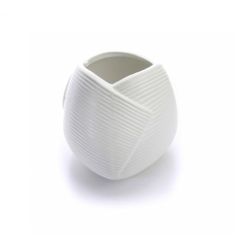 Vaso Decorativo Dobradura Branco em Cerâmica 16,5x17,5cm - D’Rossi