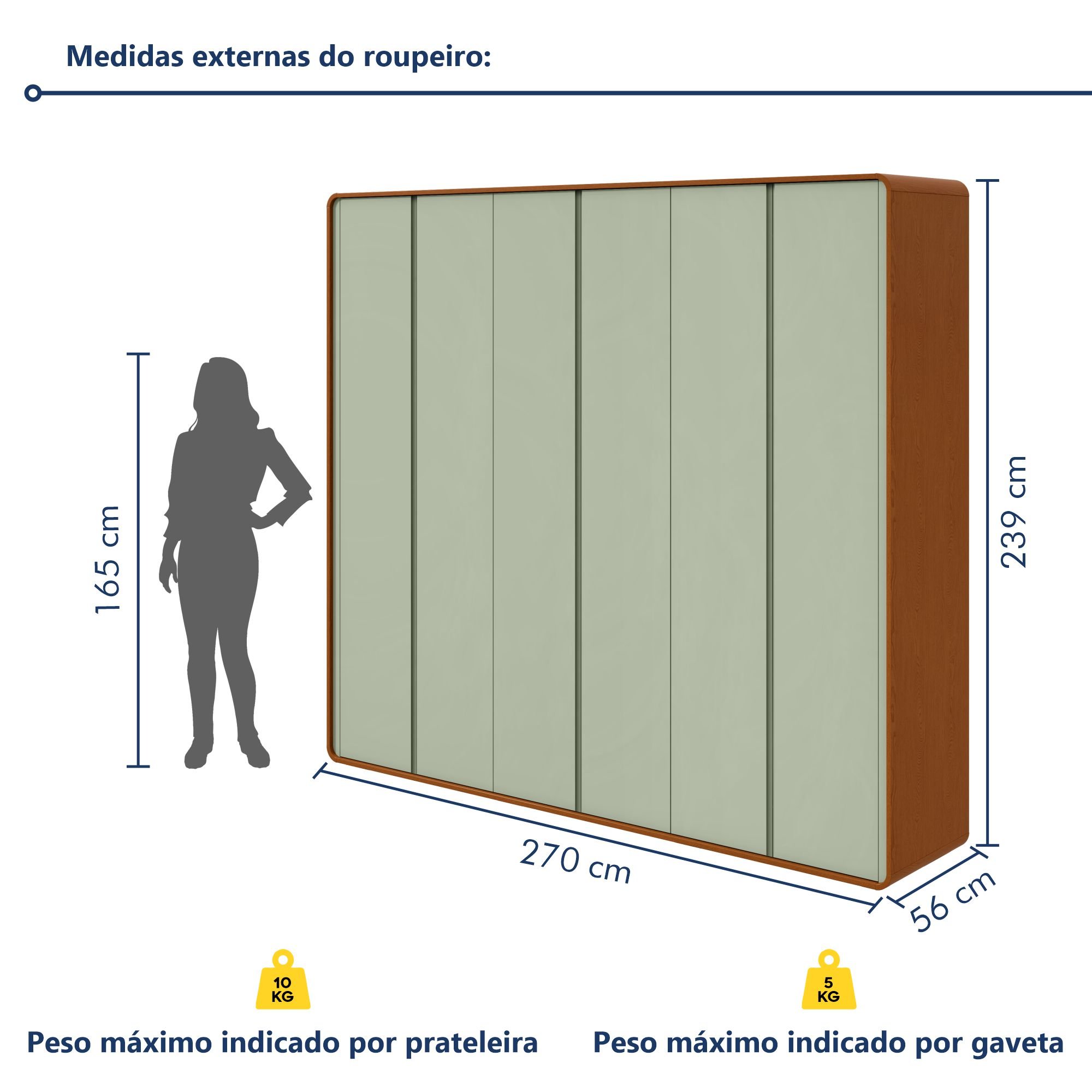 Guarda-roupa Casal Loop 6 Portas - 10