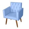 Kit 4 Poltrona Para sala de Estar Bianca Capitonê Corino Azul Bebê - Móveis Mafer - 4
