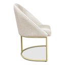 Ver imagem 4 de Cadeira Poltrona de Jantar Bela Linho Bege Base Metálica Industrial Dourado - Pallazio