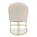 Ver imagem 5 de Cadeira Poltrona de Jantar Bela Linho Bege Base Metálica Industrial Dourado - Pallazio