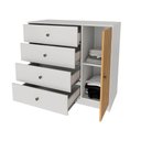 Ver imagem 3 de Cômoda 4 Gavetas e 1 Porta Mdp Mel Off White 100x45x90cm Mb 1059 Movelbento