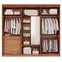 Ver imagem 3 de Guarda Roupa Carolina 6 Portas com Espelho Interno MDF