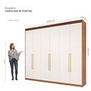 Ver imagem 4 de Guarda Roupa Carolina 6 Portas com Espelho Interno MDF