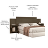 Cabeceira Aurora para Cama Box Casal/queen 140/160cm com Mesa de Cabeceira de Mdf - 2
