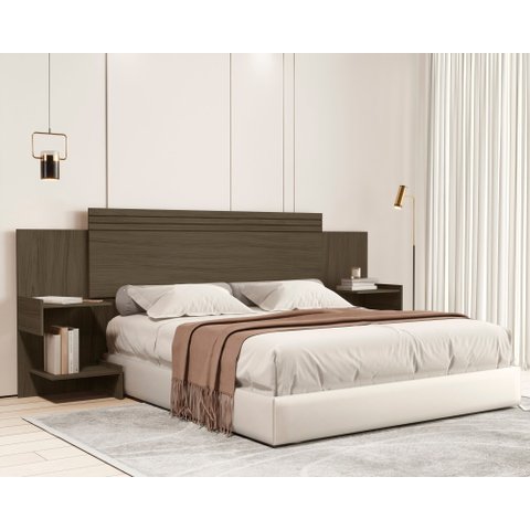 Cabeceira Aurora para Cama Box Casal/queen 140/160cm com Mesa de Cabeceira de Mdf