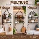 Ver imagem 5 de Organizador Banheiro Suspenso Ferro Preto Porta Shampoo Condicionador Sabonete Prateleira Vertical m