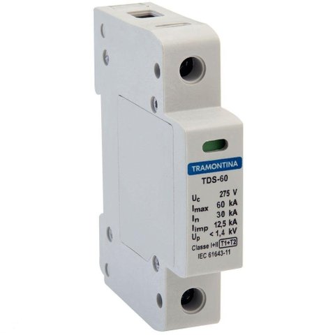 Dispositivo De Proteção Contra Surtos Tramontina Tds 1 P 60 Ka 275 V Classe I E Ii Tramontina