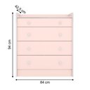 Ver imagem 4 de 2523 - Comoda com Trocador Rosa Acetinado Doce Sonho (2523.91),825 - G. Roupa Inf. 2pts Rosa