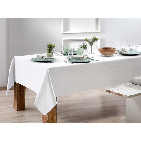 Toalha Mesa Retangular Oxford 6 Lugares 200x135 Admirare - Branco