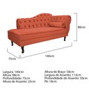 Ver imagem 5 de Diva Recamier Diana 140cm Lado Esquerdo Suede - ADJ Decor - Terracota