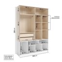 Ver imagem 5 de Cama Alta com Escrivaninha Artsy e Guarda Roupa 4 Portas Curió Casatema MadeiraOriginals Branco