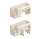 Ver imagem 3 de Cama Alta com Escrivaninha Artsy e Guarda Roupa 4 Portas Curió Casatema MadeiraOriginals Branco